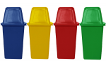 AM-75:ถังขยะพลาสติกแยกประเภท 60 ลิตรฝาผลัก 
Plastic Classification Bin with lid